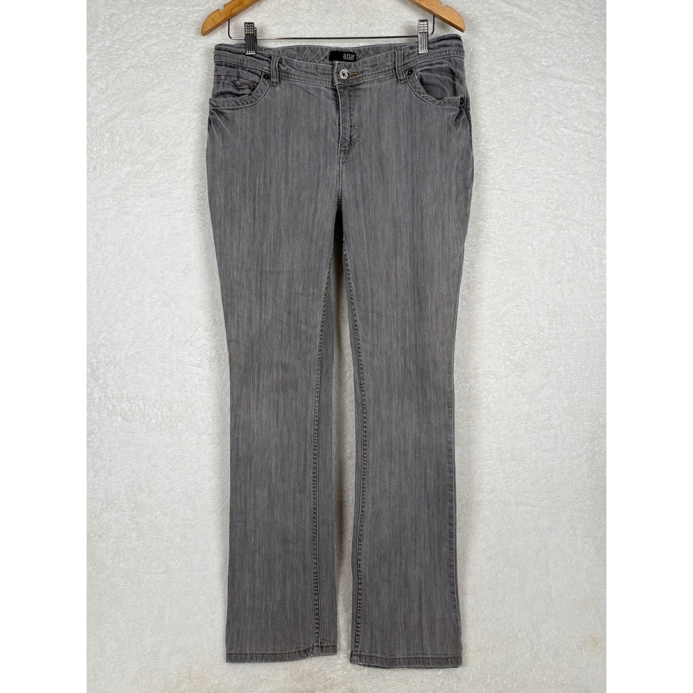a.n.a Jeans Women 12 Grey Bootcut Mid Rise Stretch Denim Casual B-591